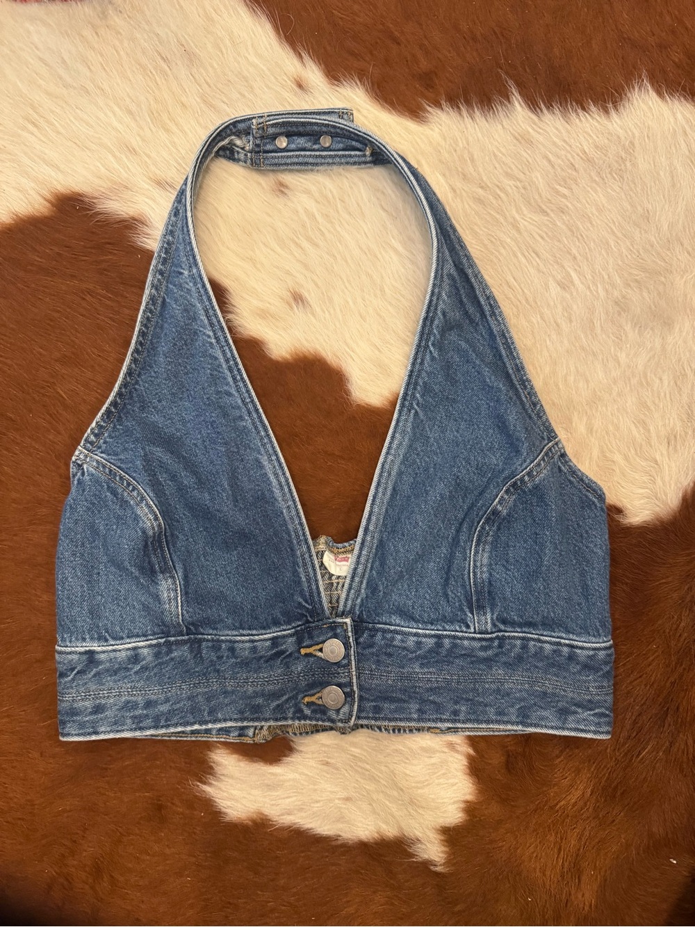 Levi’s Daisy Denim Halter Crop Top